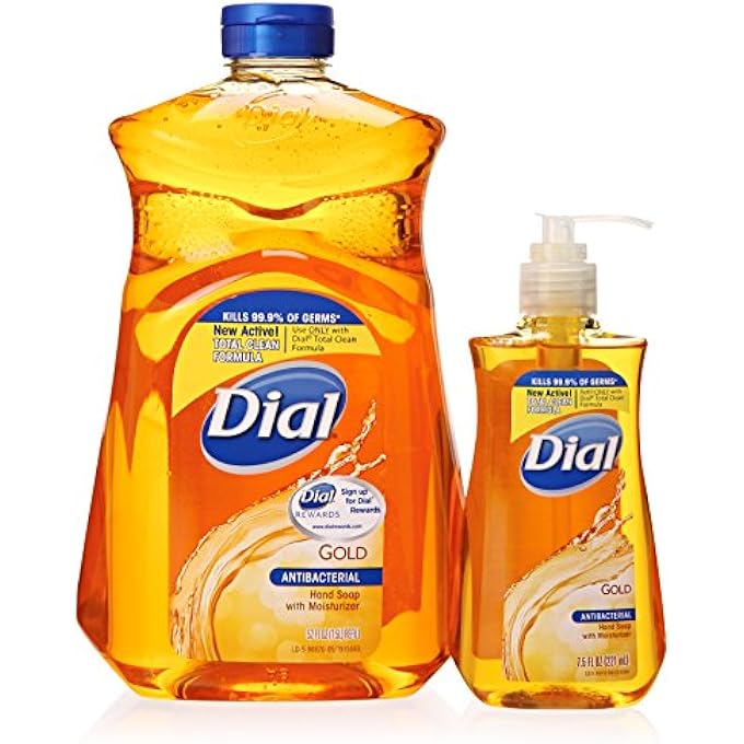 Dial GOLD ANTIBACTERIAL LIQUID SOAP WITH MOISTURIZER, 7.5 OZ PUMP BOTTLE 52 OZ REFILL - Image 1